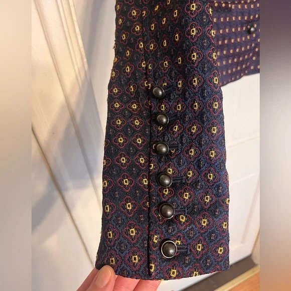 Free People Jacquard Blazer Jacket sz M - Picture 4 of 7